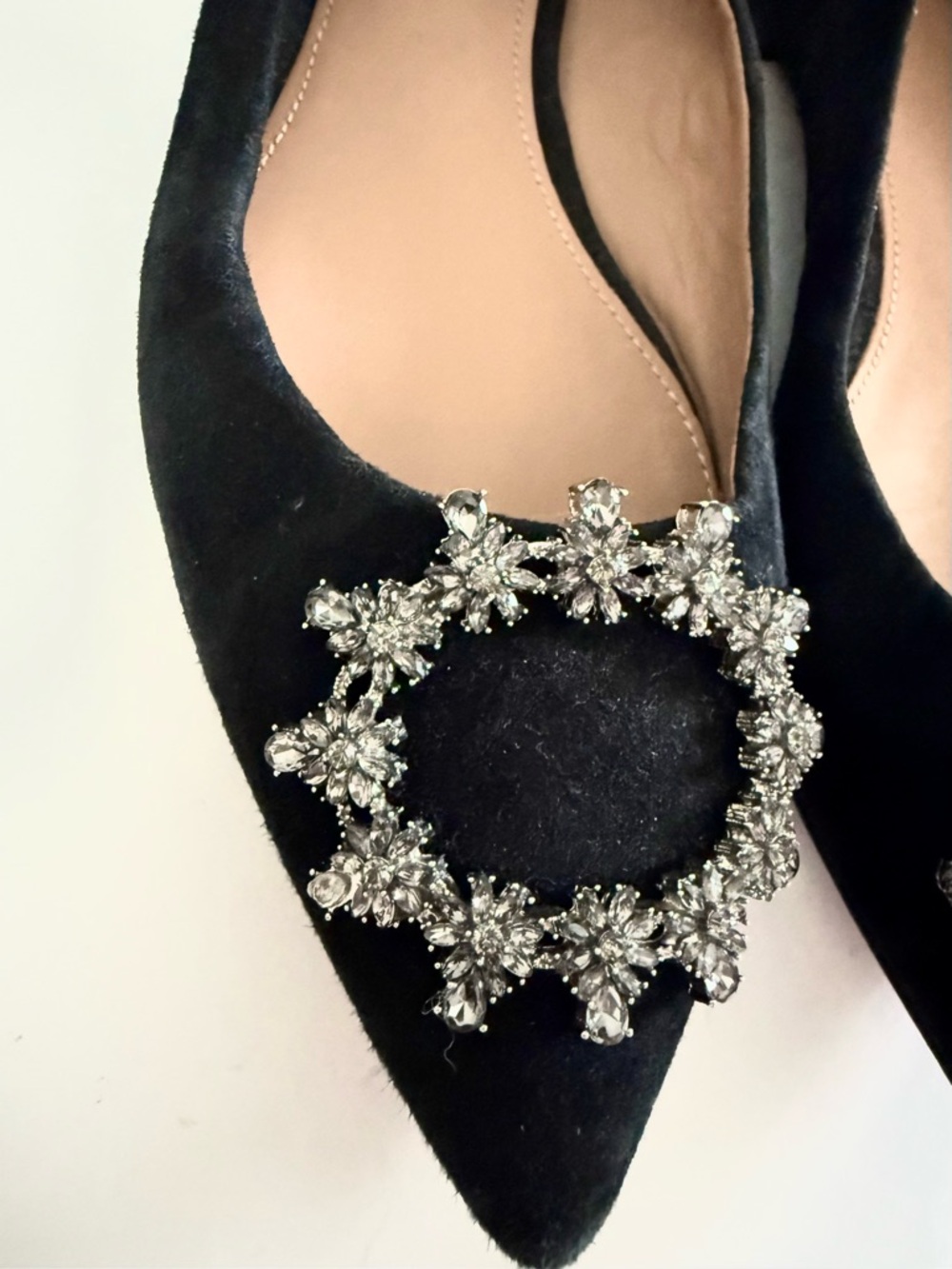 Tory Burch Black Pointed Toe Flats with Crystal Embellishment - Picture 4 of 14